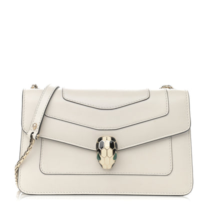 Bulgari Calfskin Serpenti Forever Crossbody Bag White 1 of 13
