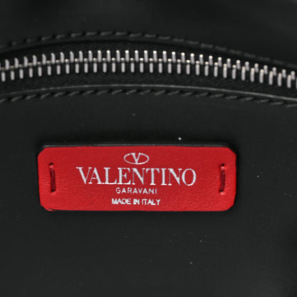 Valentino Garavani Calfskin VLNT Print Rockstud Top Handle Messenger Tote Black 7 of 8