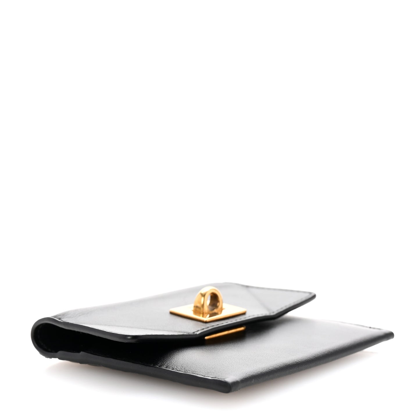 Natural Smooth Calfskin Rodeo Flap Wallet Black