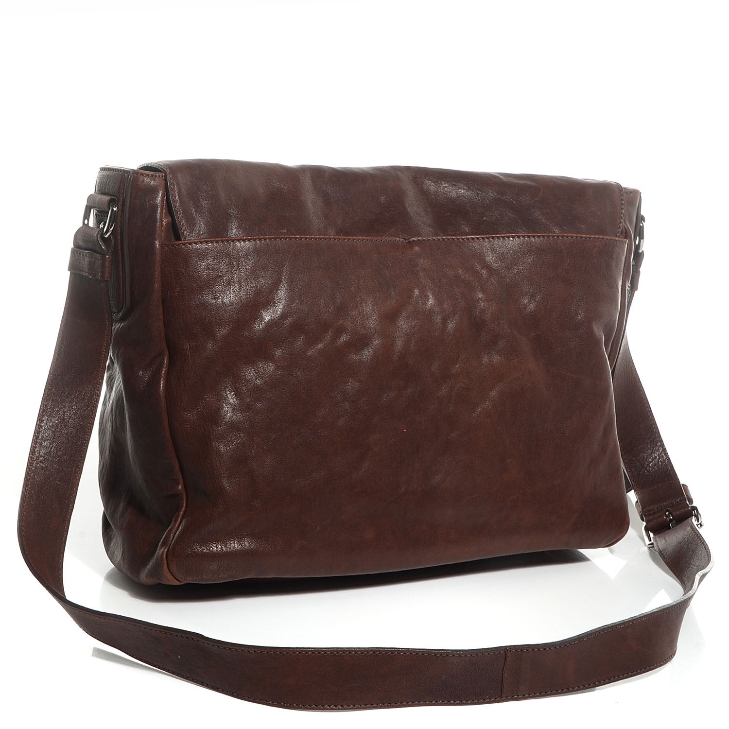 Prada Washed Buffalo Mens Messenger Bag Cocco 3 of 9