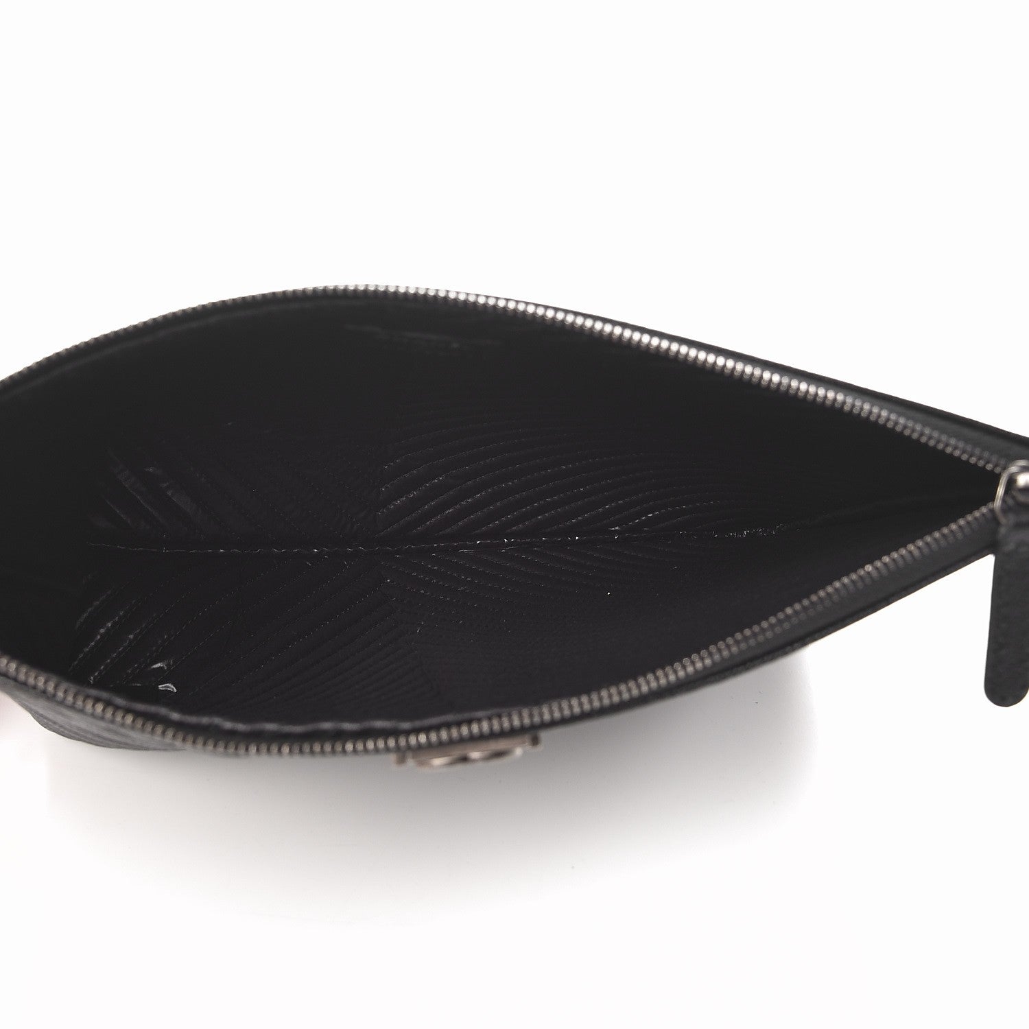Chanel Caviar Chevron Quilted Medium Boy Cosmetic Case Black 5 of 7