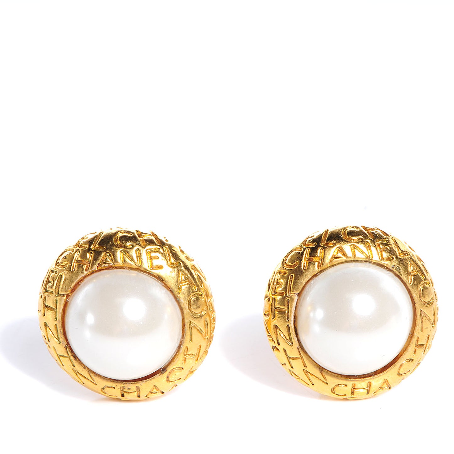 Pearl CC Clip On Earrings Gold