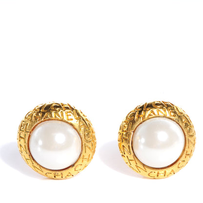 Chanel Pearl CC Clip On Earrings Gold 1 of 4