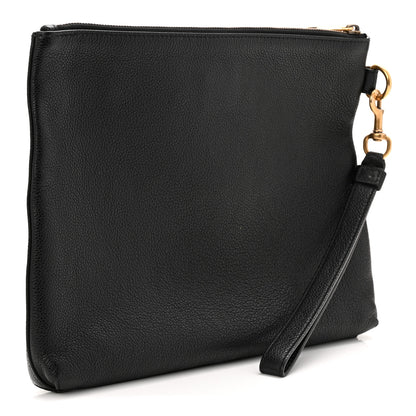 Gucci Pebbled Calfskin Logo Wristlet Black 3 of 10