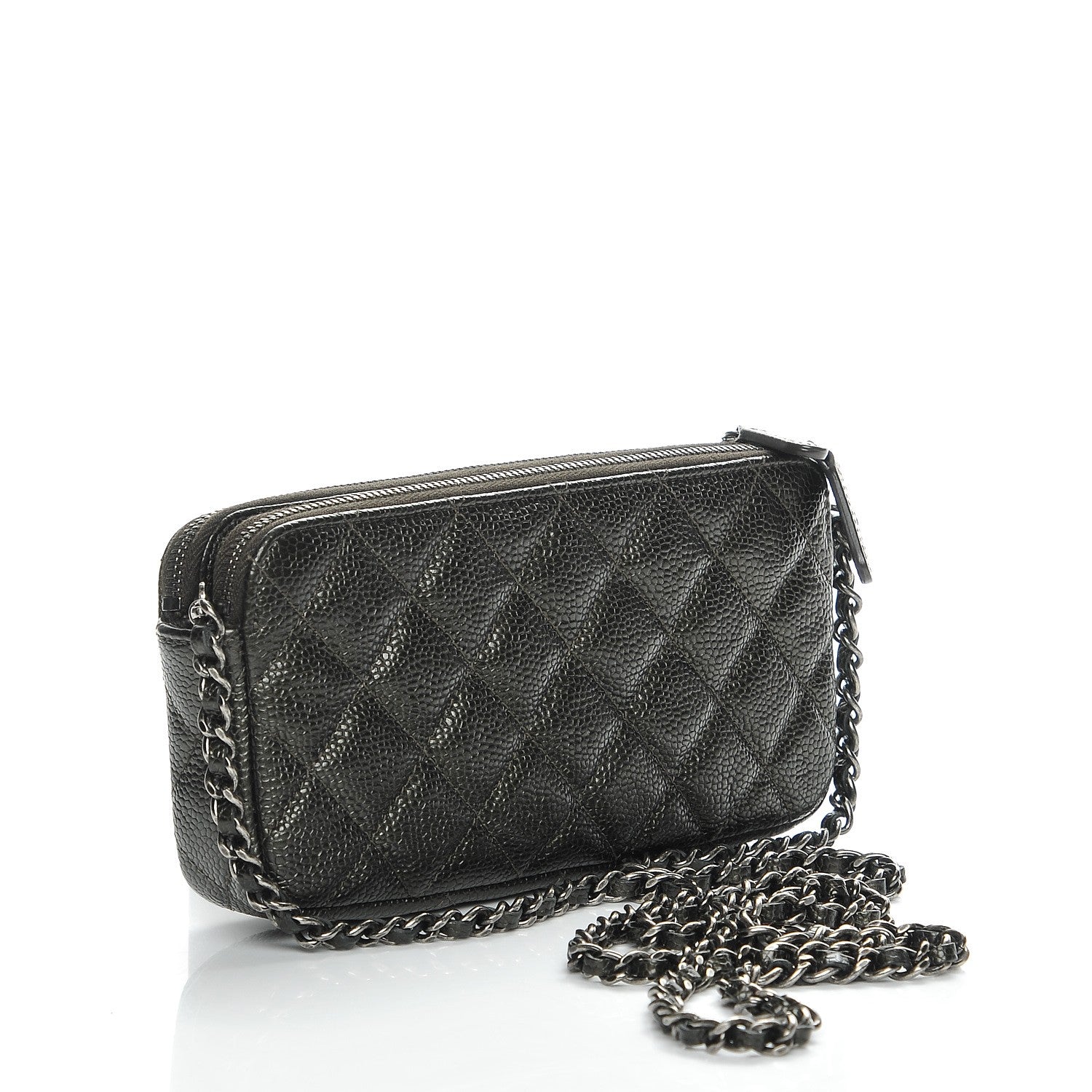 Chanel Caviar Quilted Small Clutch With Chain Dark Charcoal 3 of 12