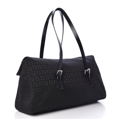 Fendi Zucchino Small Shoulder Bag Black 3 of 10