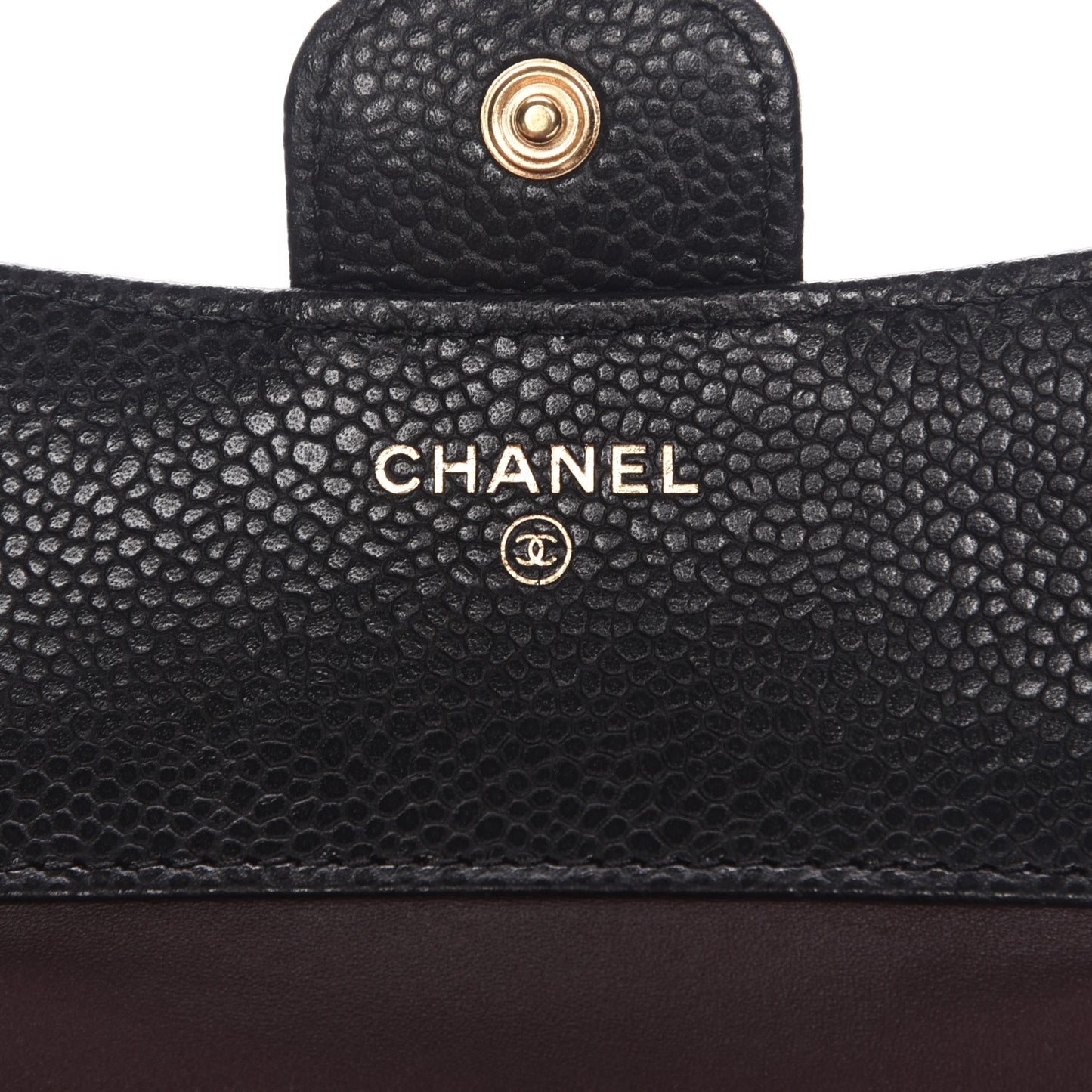 Caviar Quilted Compact Flap Wallet Black