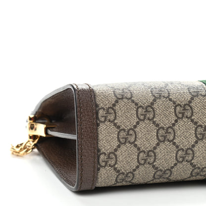 Gucci GG Supreme Monogram Web Small Ophidia Chain Shoulder Bag Brown 9 of 10