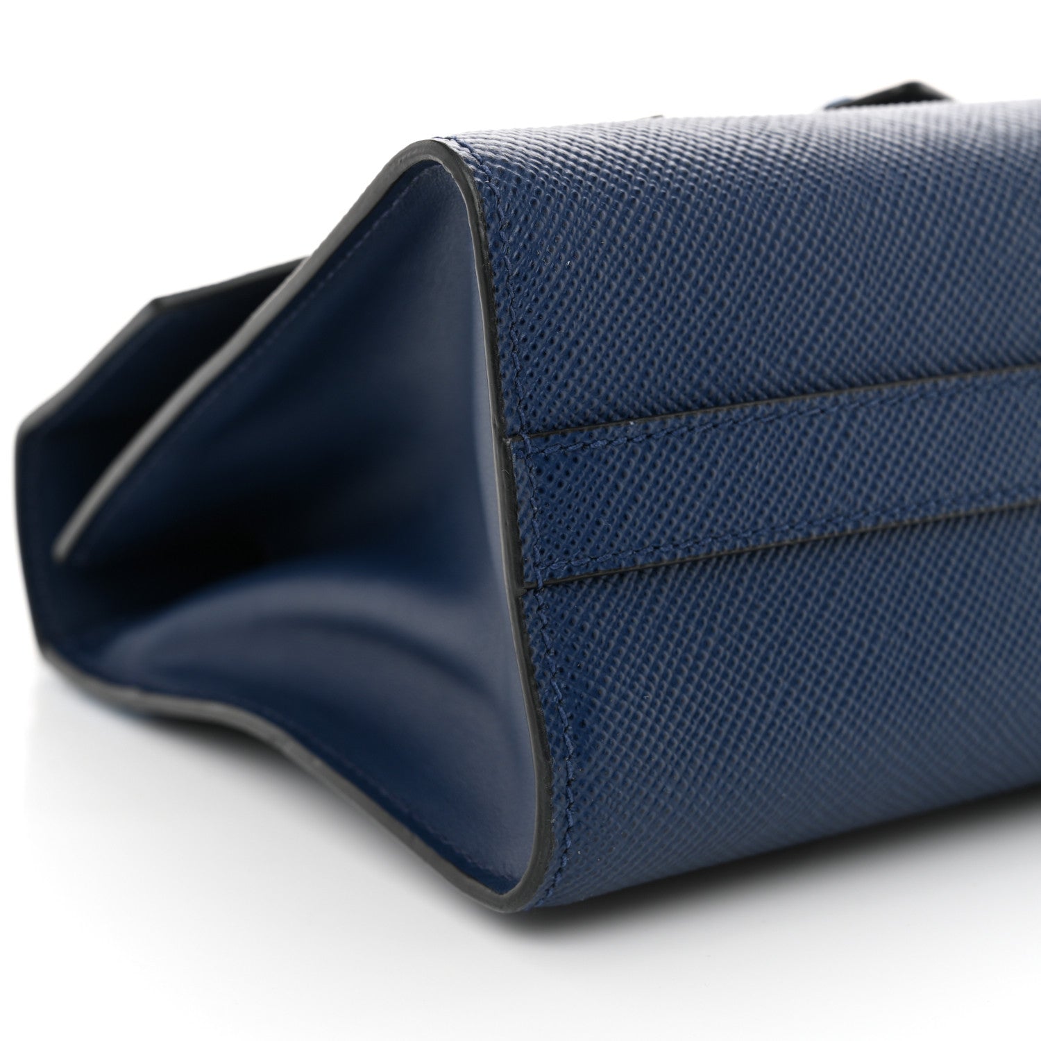 Prada Saffiano Cuir Calfskin Monochrome Robot Patches Envelope Flap Chain Shoulder Bag Blue 7 of 11