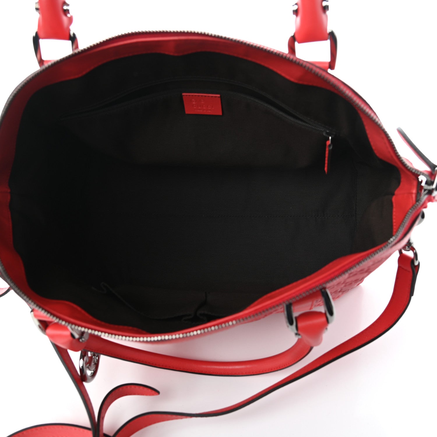 Gucci Guccissima Medium GG Charm Dome Satchel Red 5 of 9