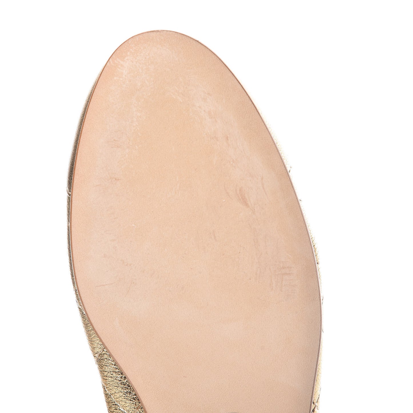 Metallic Lambskin Quilted Cap Toe Ballerina Flats 36 Gold