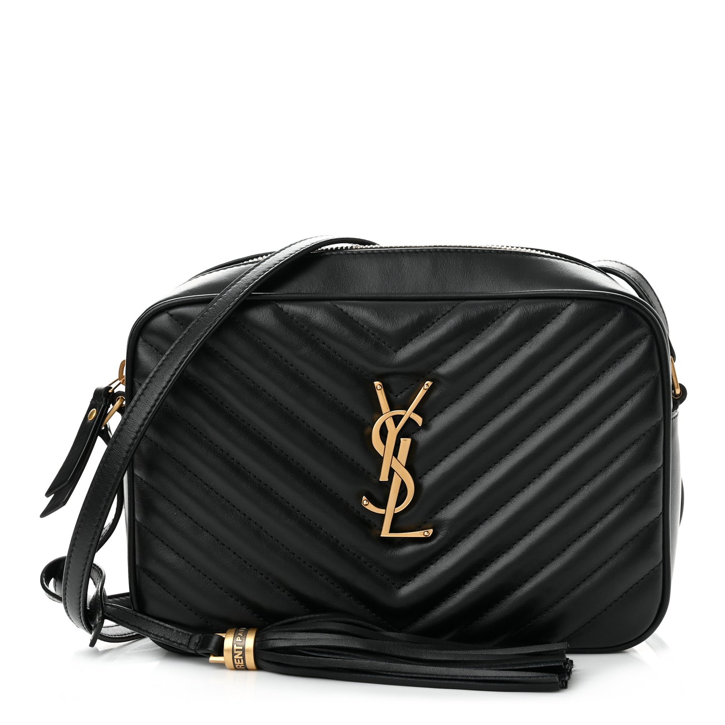 Calfskin Matelasse Monogram Lou Camera Bag Black