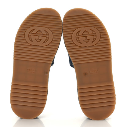 Gucci New Denim GG Monogram Angelina Platform 55mm Slide Sandals 39 Blue Tea 5 of 8