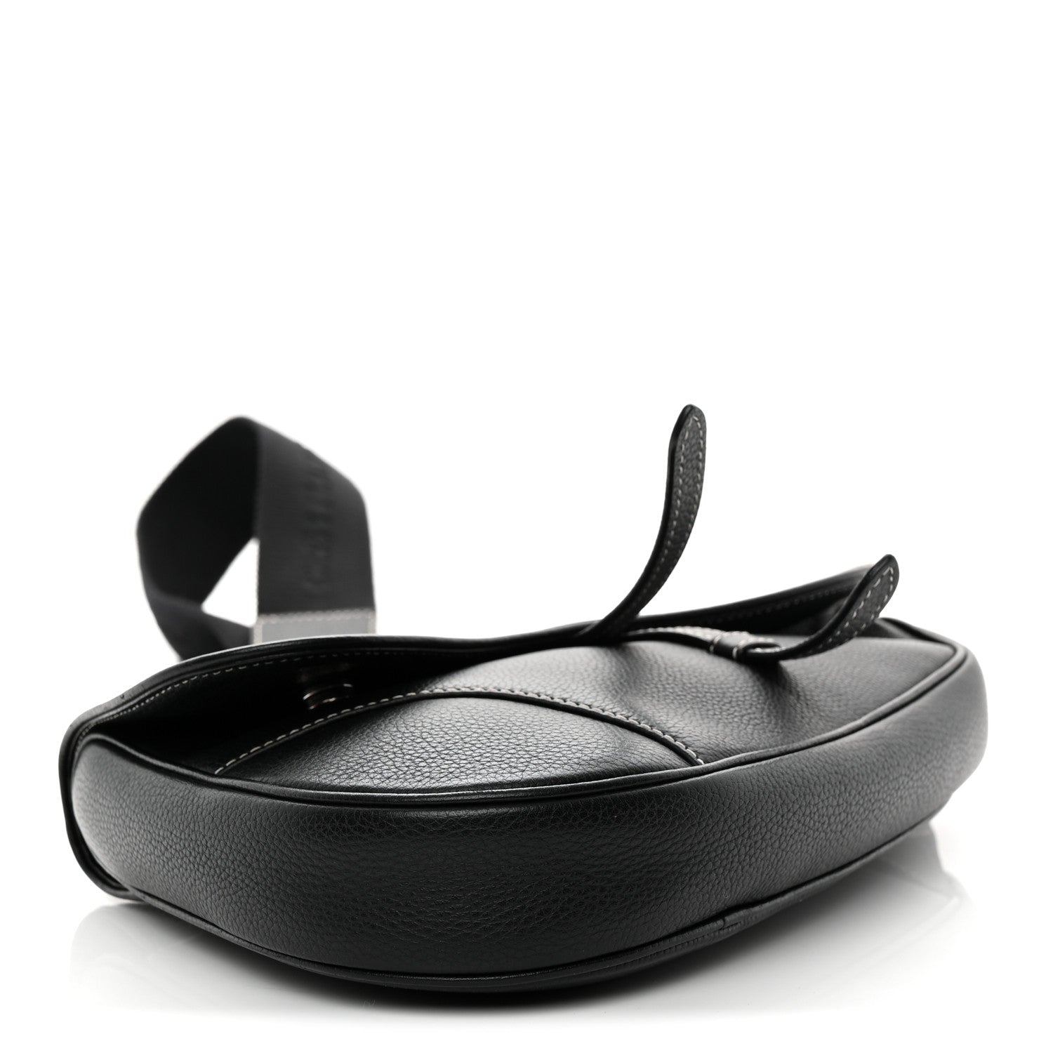 Christian Dior Grained Calfskin Mens Saddle Bag Black 4 of 10