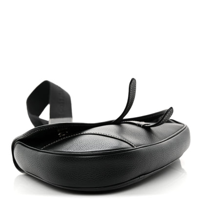 Christian Dior Grained Calfskin Mens Saddle Bag Black 4 of 10
