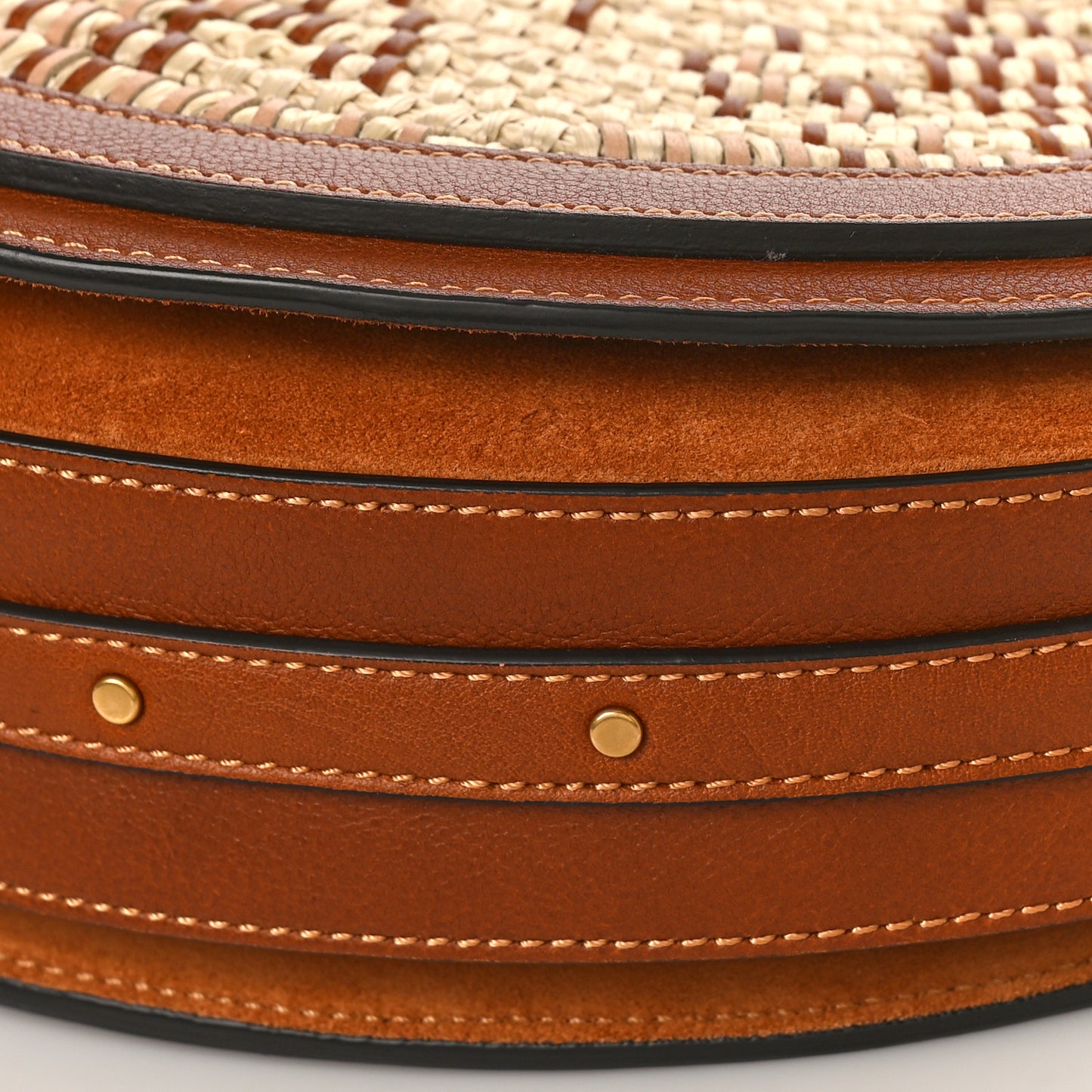 Calfskin Suede Raffia Medium Pixie Bag Caramel