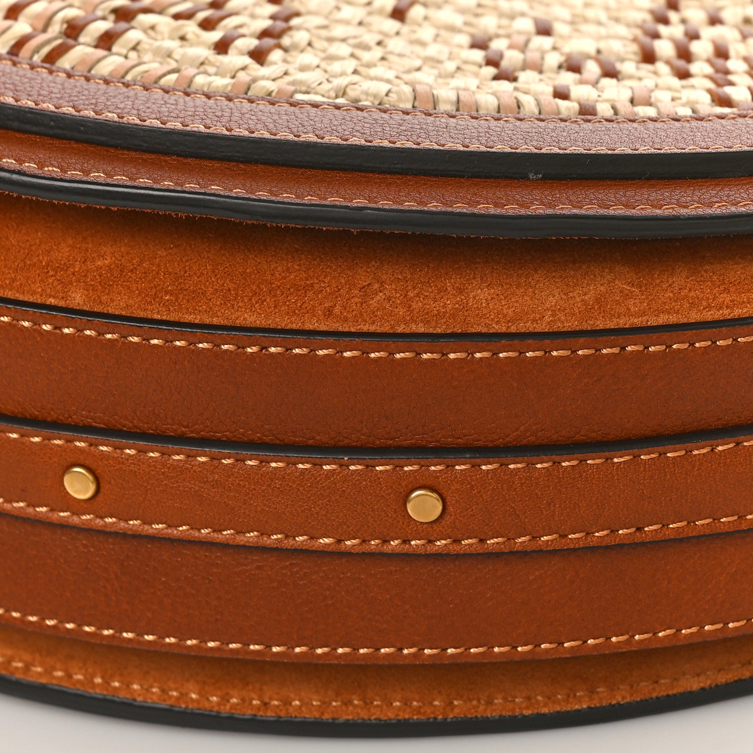 Chloe Calfskin Suede Raffia Medium Pixie Bag Caramel 8 of 9