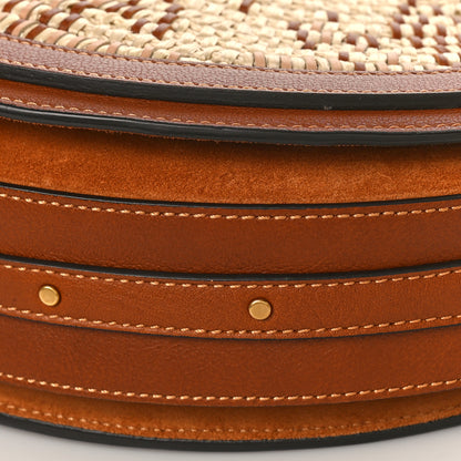 Chloe Calfskin Suede Raffia Medium Pixie Bag Caramel 8 of 9