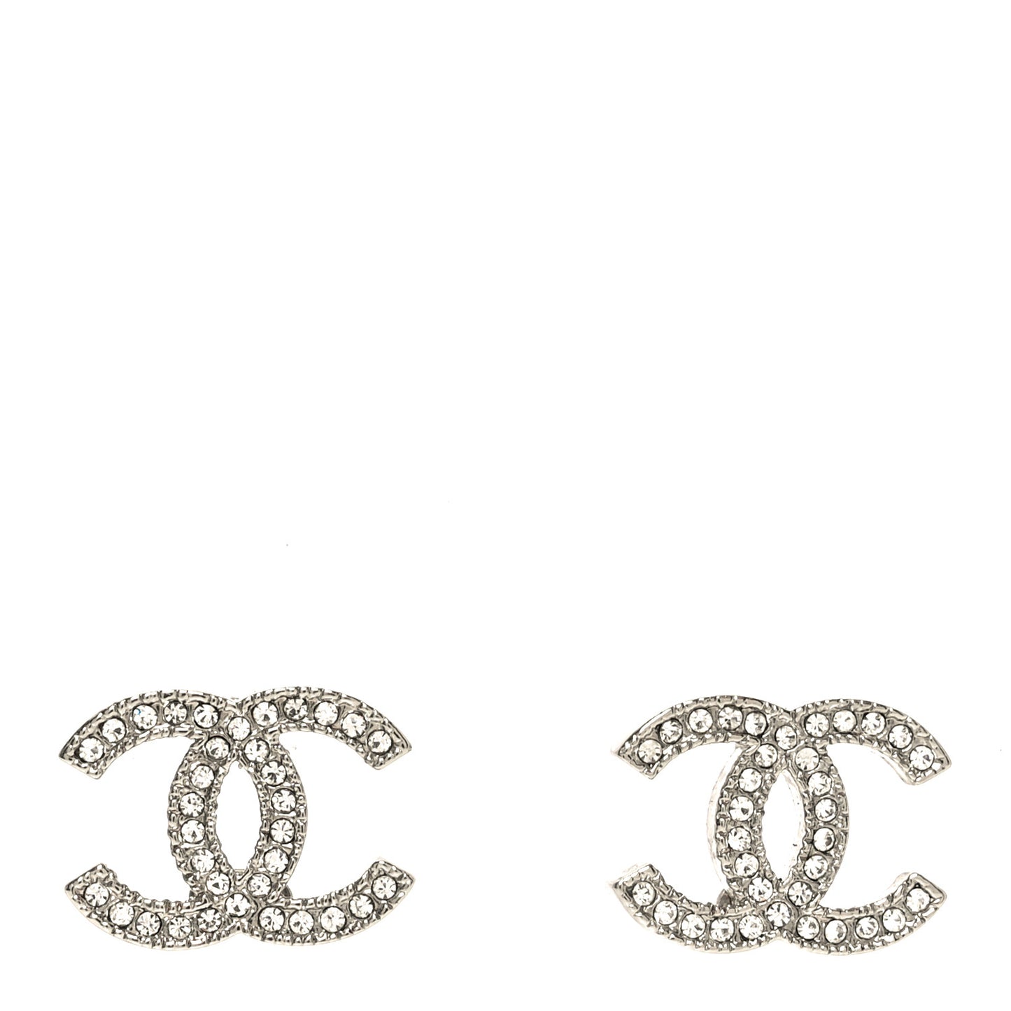 Crystal CC Earrings Silver