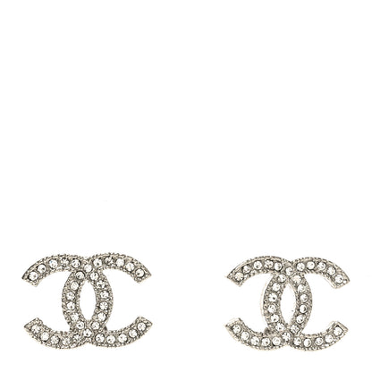 Chanel Crystal CC Earrings Silver 1 of 5