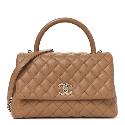 Chanel Caviar Quilted Small Coco Handle Flap Brown 1 of 10
