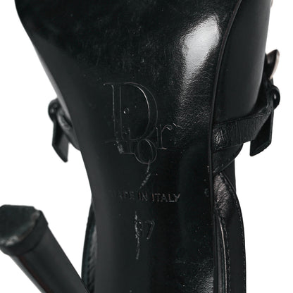Christian Dior Logo Pumps 37 Black 7 of 8