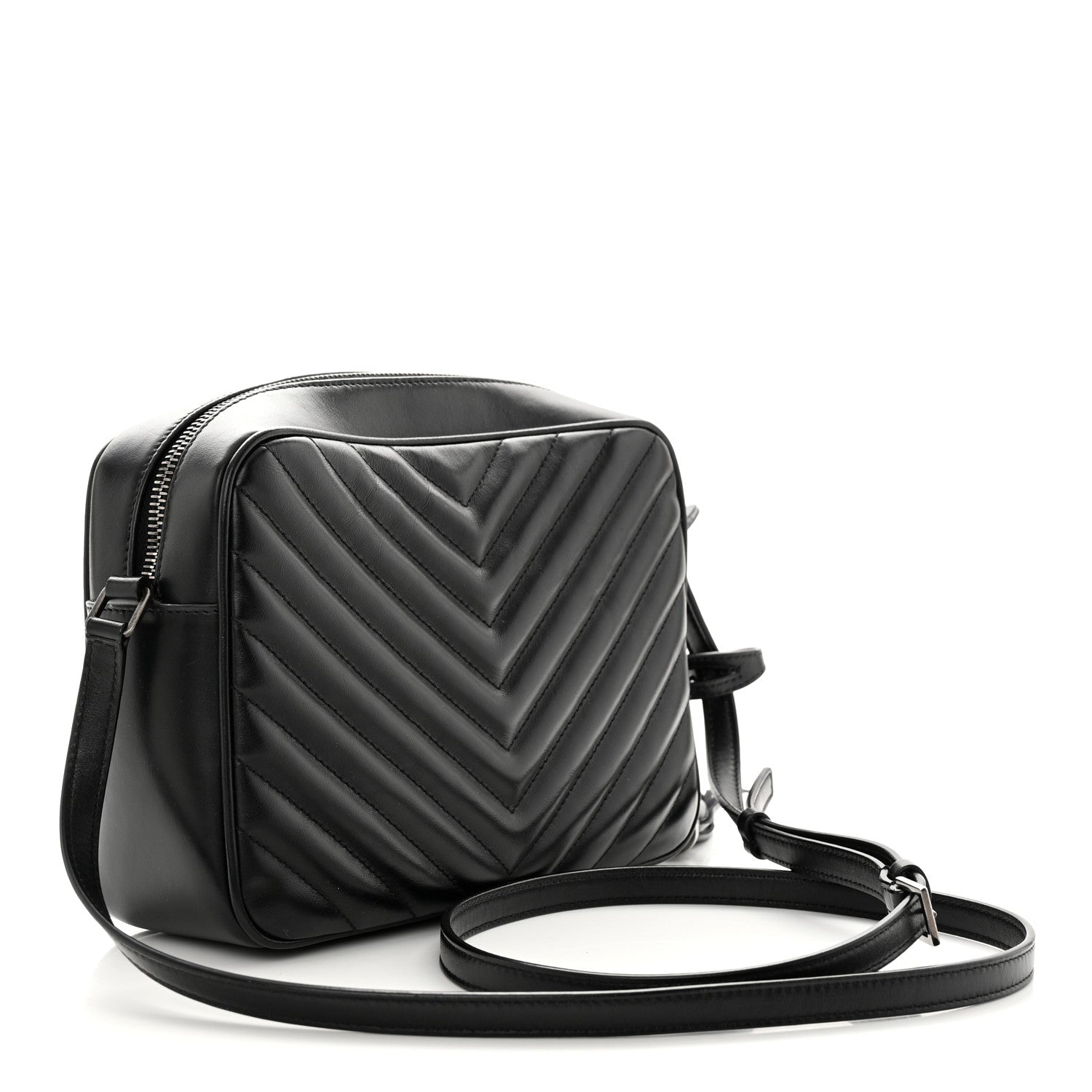 Saint Laurent Calfskin Matelasse Monogram Lou Camera Bag Black 2 of 12