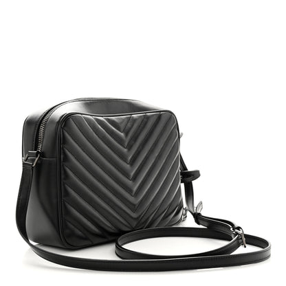 Saint Laurent Calfskin Matelasse Monogram Lou Camera Bag Black 2 of 12