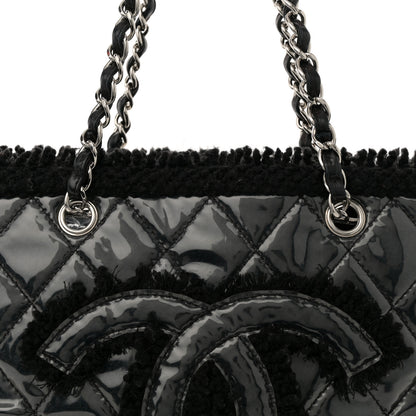 Chanel Vinyl Quilted Funny Tweed Tote Black 8 of 14