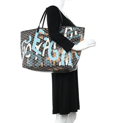 Goyard Goyardine Saint Louis Lettres Camouflage GM Black Blue 2 of 12
