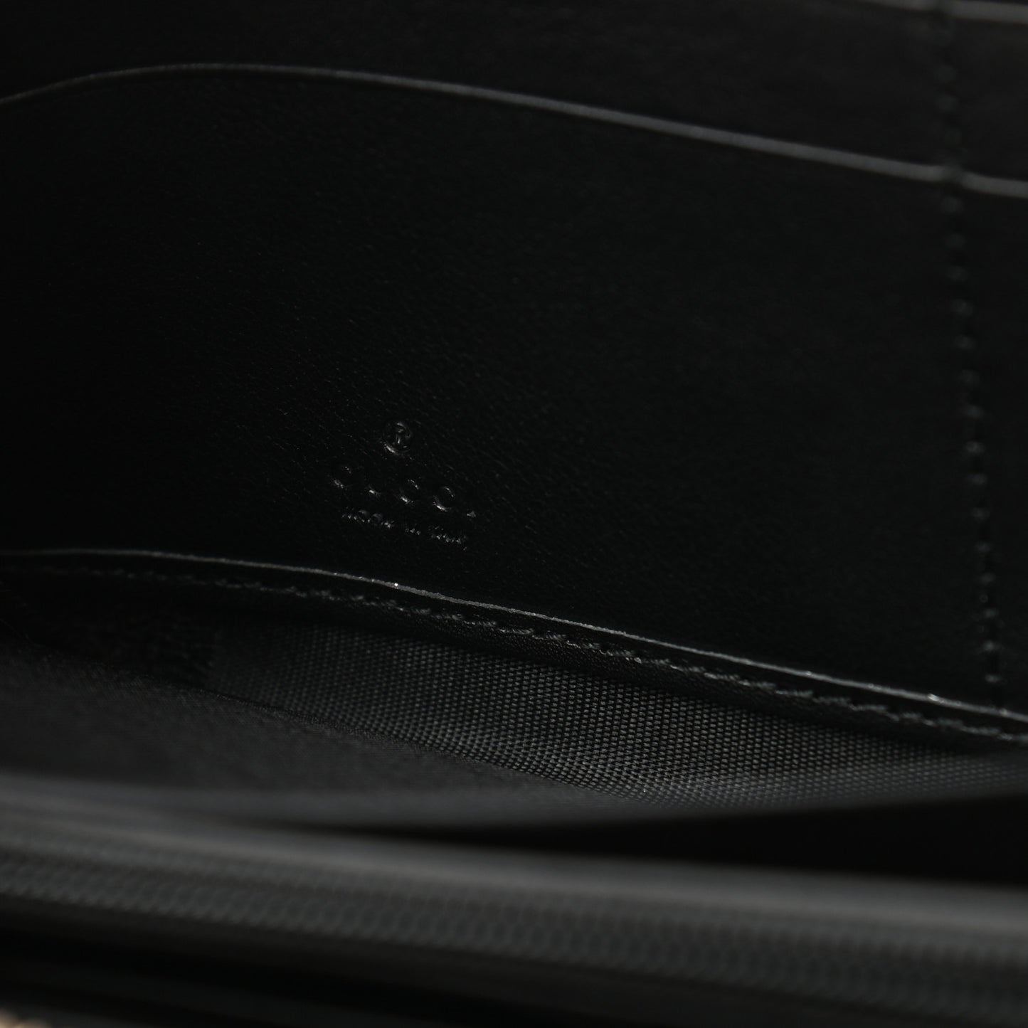 Microguccissima Bow Zip Around Wallet Black