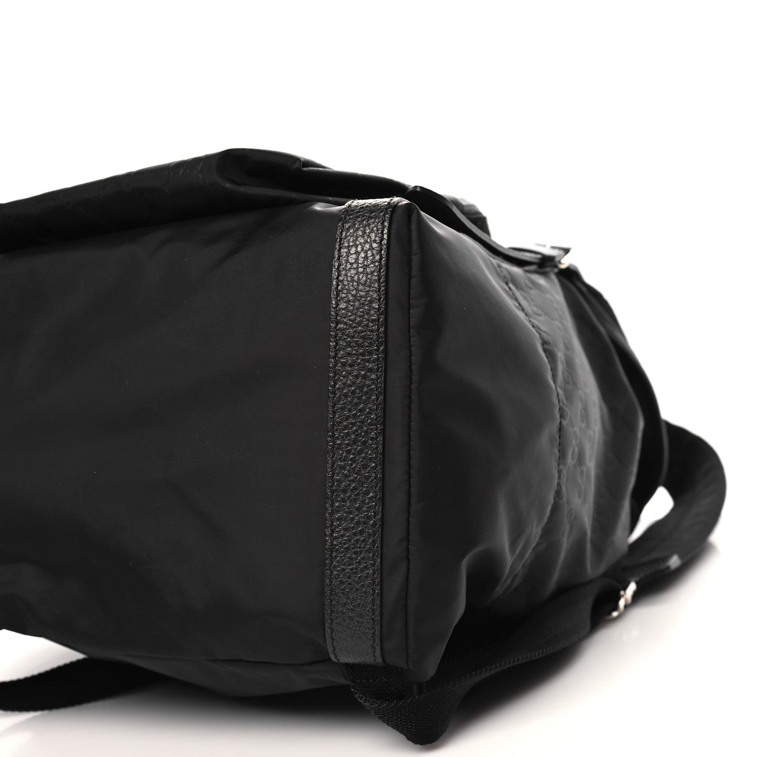 Gucci Nylon Monogram Medium Light Double Buckle Backpack Black 10 of 10