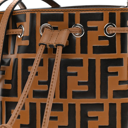 Fendi Vitello Liberty F is Fendi FF Embossed Mini Mon Tresor Bucket Bag Tobacco Black 8 of 8
