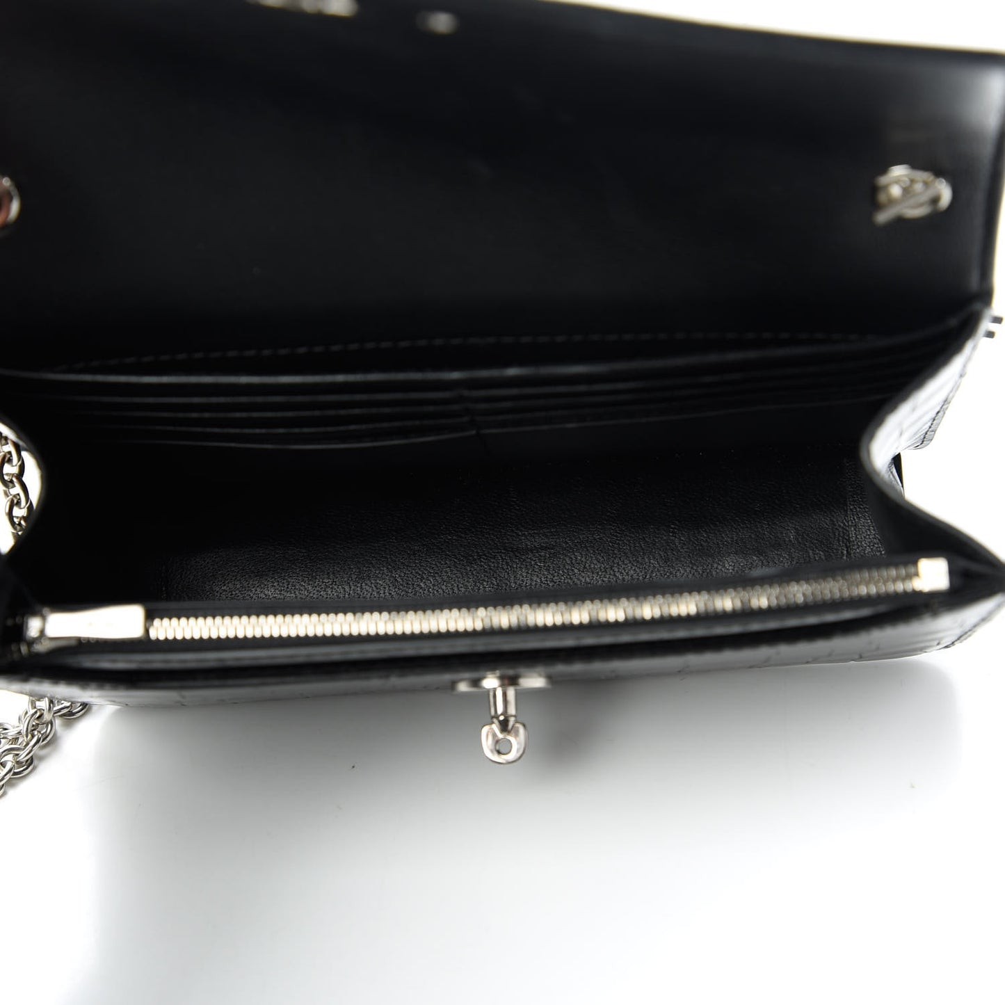 Crocodile Embossed Calfskin Small Darley Black