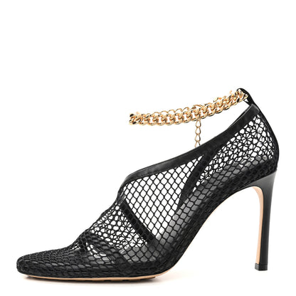 Bottega Veneta Mesh Nappa Chunky Chain Sandals 40.5 Black 1 of 7