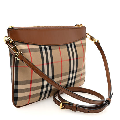 Burberry Horseferry Check Peyton Crossbody Clutch Bag Malt Brown 3 of 9