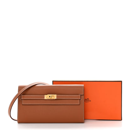 Hermes Evercolor Kelly Wallet To Go Gold 10 of 10