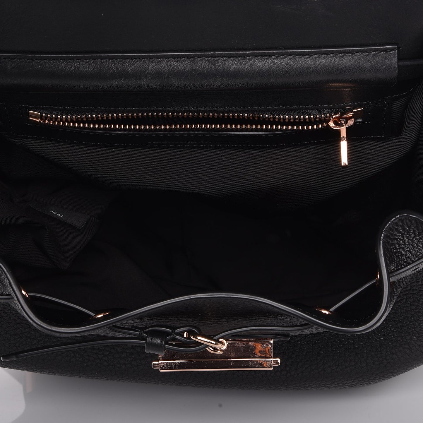 Pebbled Calfskin Prisma Skeletal Backpack Black Rose Gold Hardware
