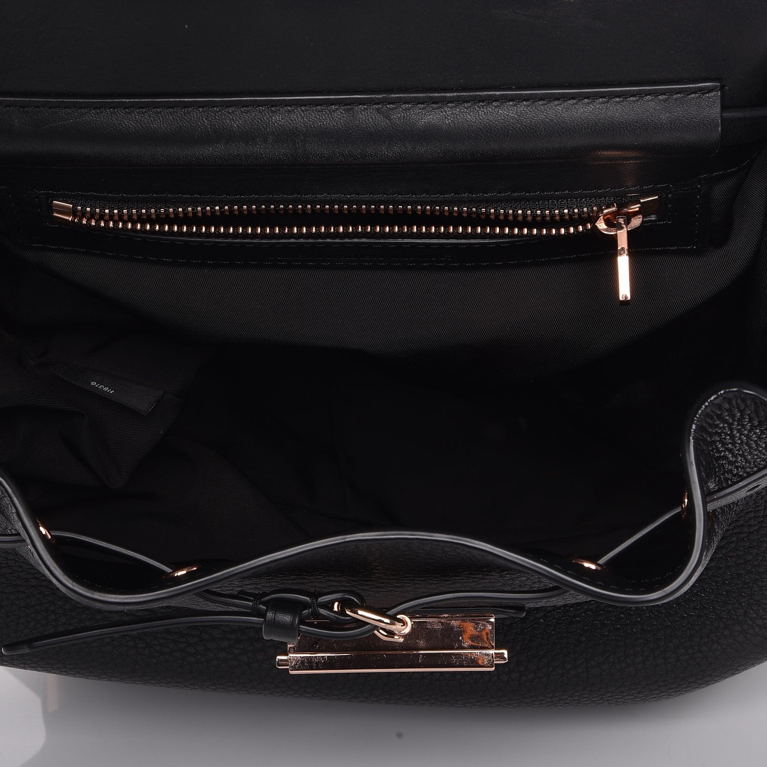 Alexander Wang Pebbled Calfskin Prisma Skeletal Backpack Black Rose Gold Hardware 5 of 9