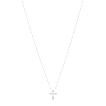 Tiffany Sterling Silver 12mm Elsa Peretti Cross Pendant Necklace 1 of 4