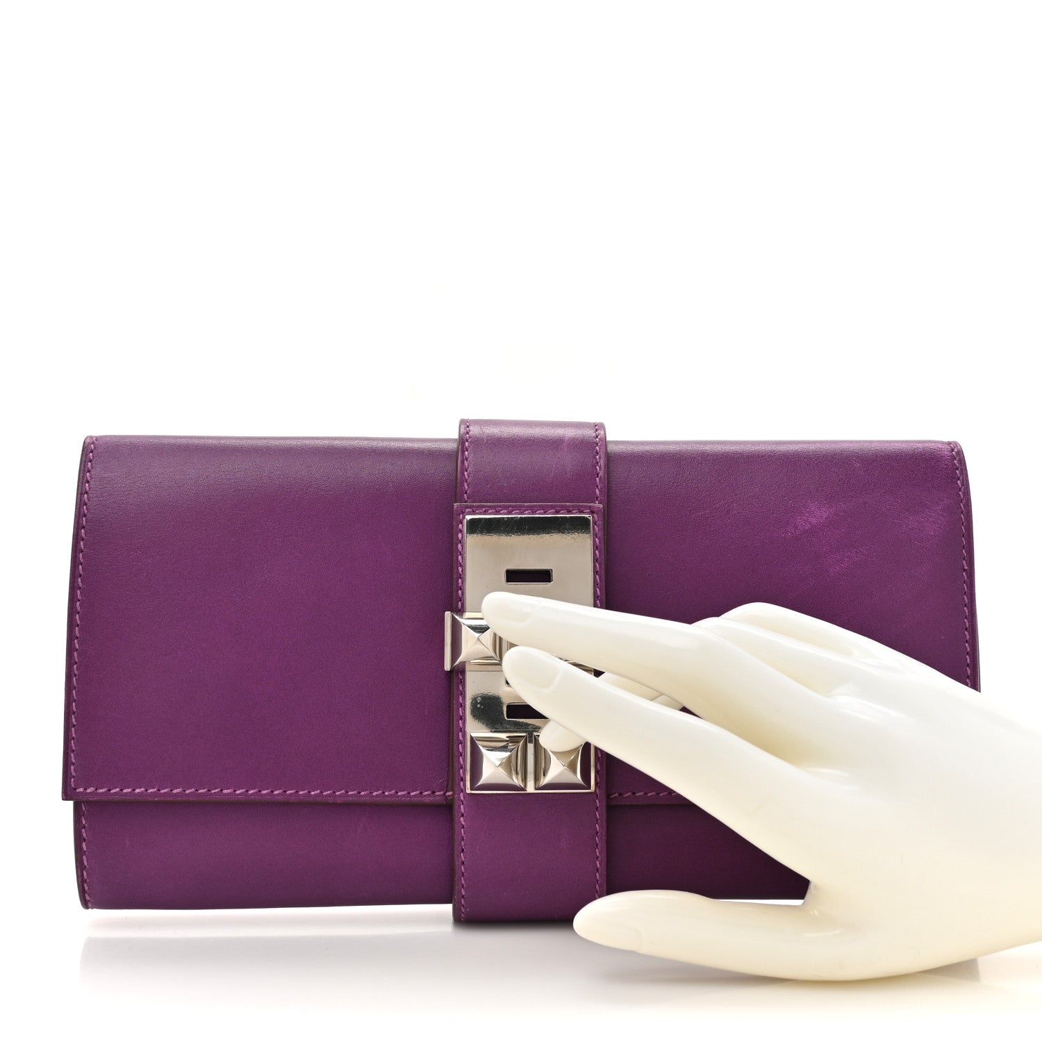 Hermes Tadelakt Medor 23 Clutch Violet 2 of 14