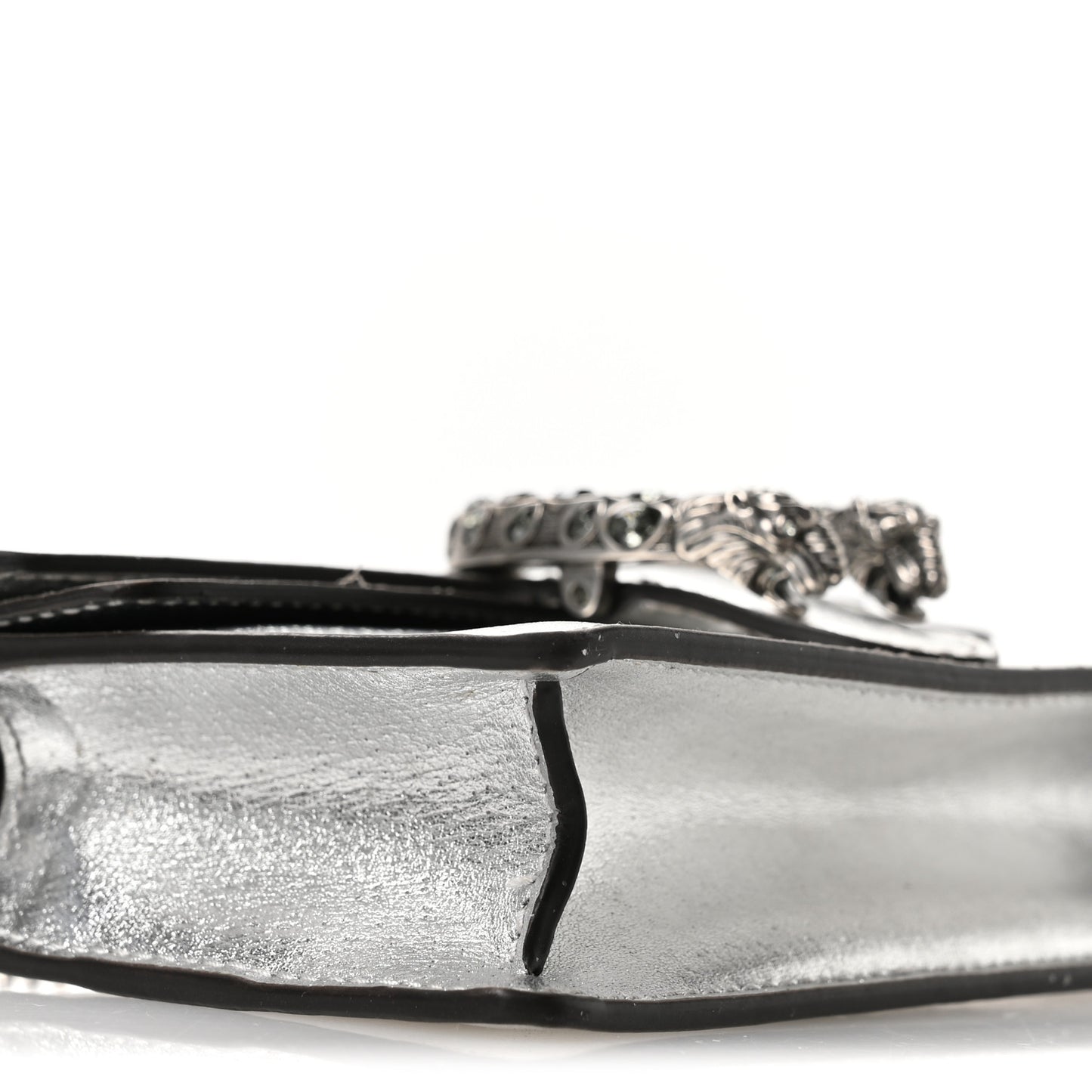Metallic Calfskin Super Mini Dionysus Shoulder Bag Silver