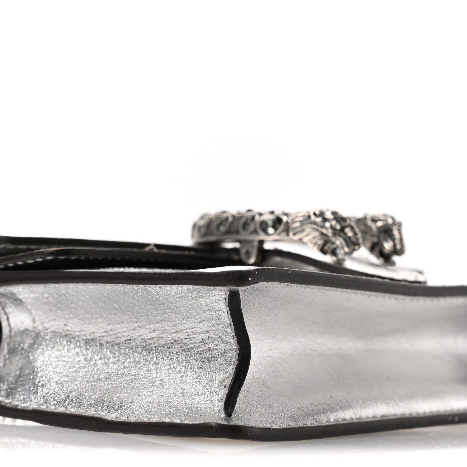 Gucci Metallic Calfskin Super Mini Dionysus Shoulder Bag Silver 9 of 11