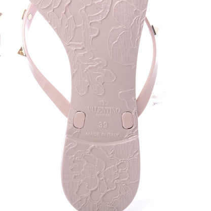 Valentino Garavani PVC Jelly Rockstud Bow Thong Sandals 39 Poudre 6 of 7
