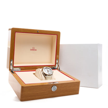 Omega Stainless Steel 18K Sedna Gold Alligator 39.5mm Seamaster Planet Ocean Co-Axial Automatic Watch White 215.23.40.20.04.001 2 of 5