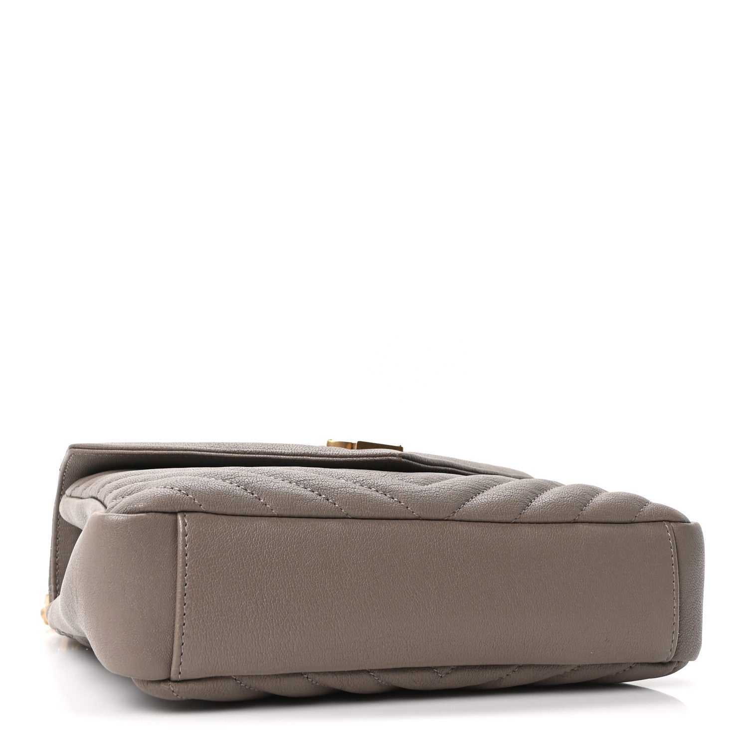 Saint Laurent Sheepskin Matelasse Chevron Monogram Medium College Bag Greyish Brown 4 of 10