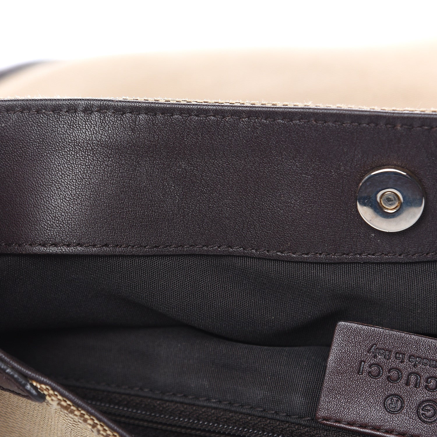 Gucci Canvas Signature Hobo Shoulder Bag Dark Brown 13 of 13