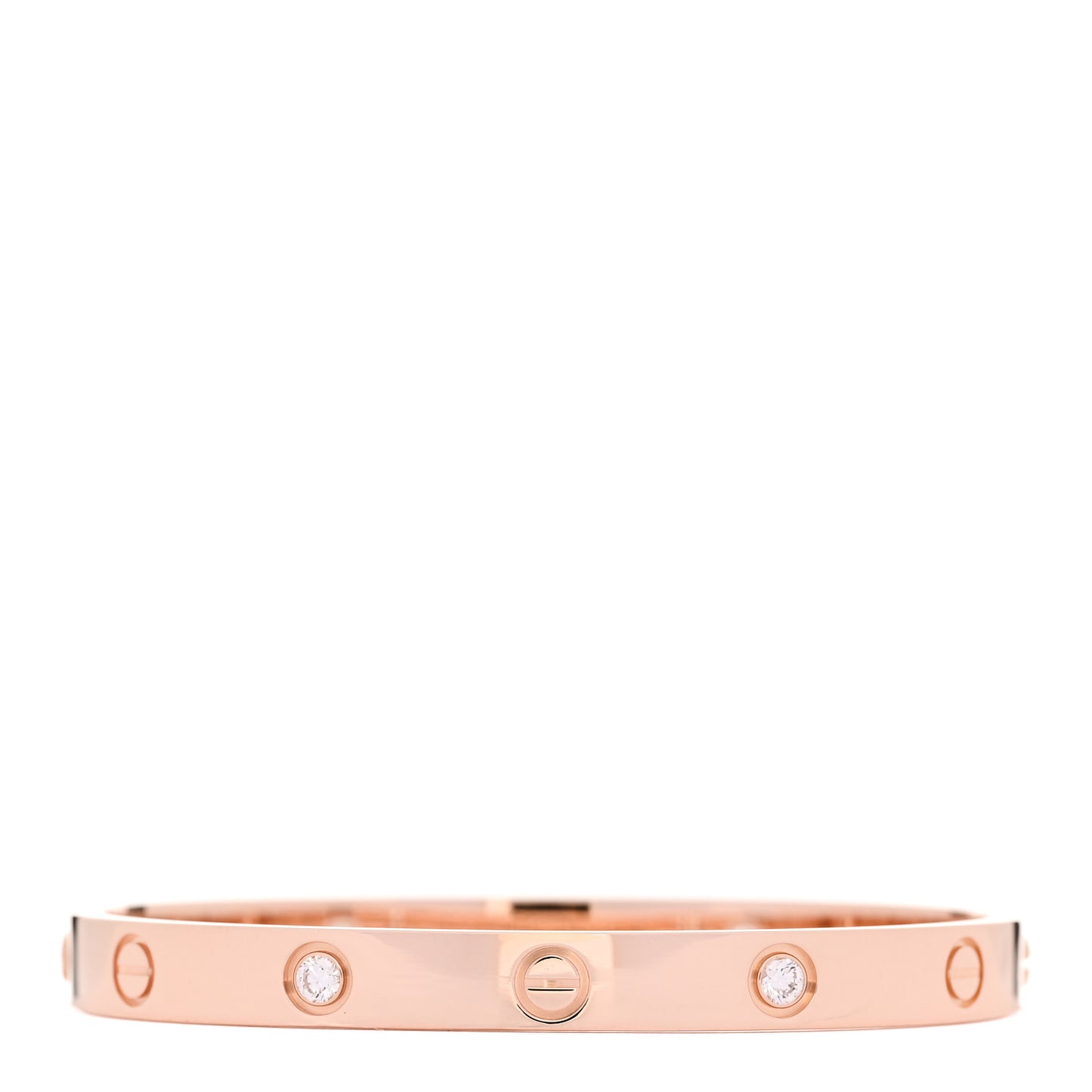 18K Pink Gold 4 Diamond LOVE Bracelet 17