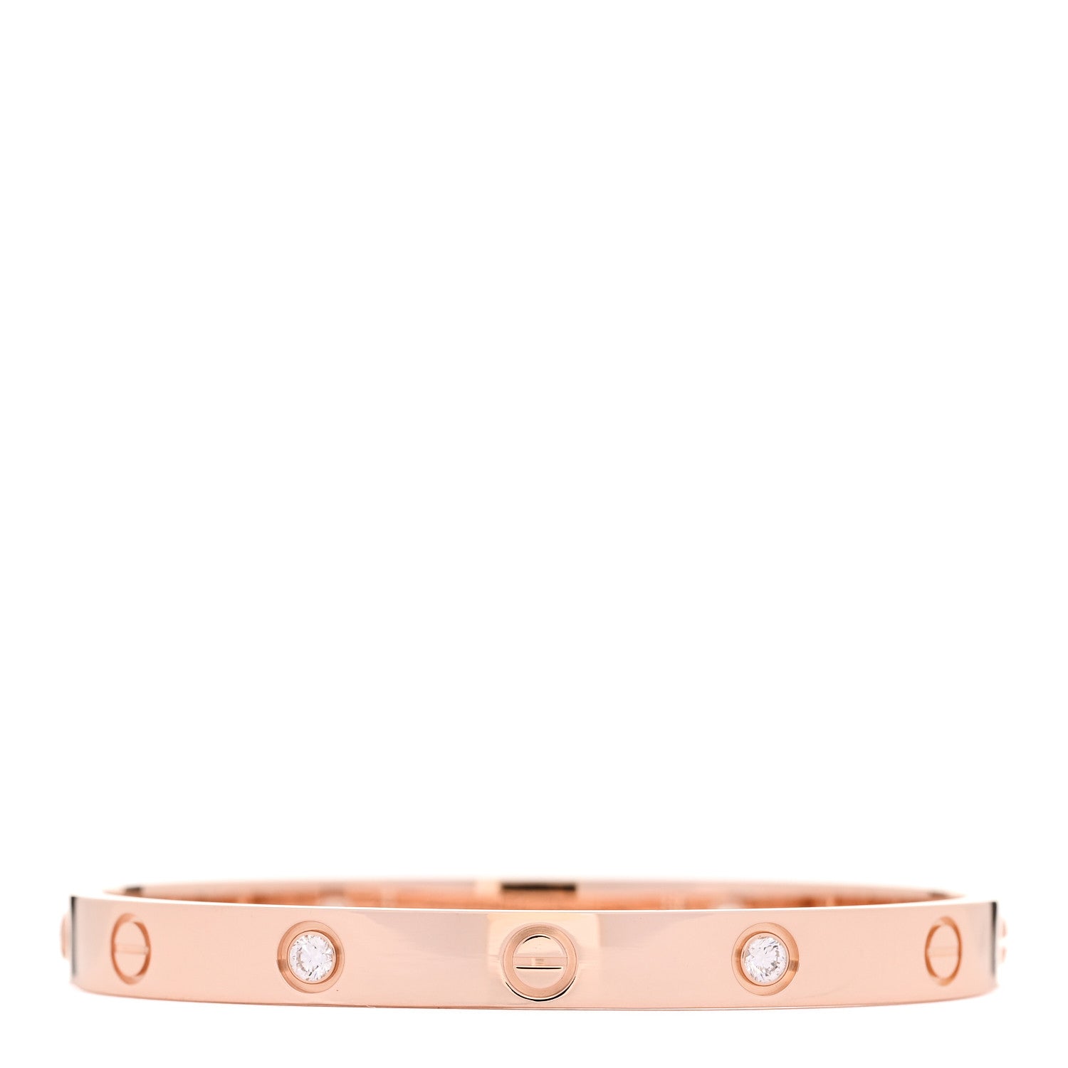 Cartier 18K Pink Gold 4 Diamond LOVE Bracelet 17 2 of 7