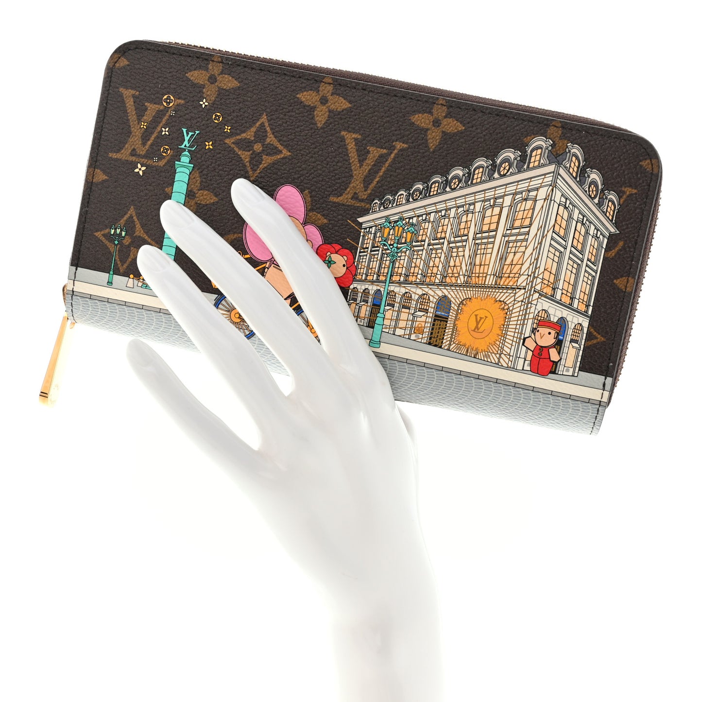 Monogram 2022 Christmas Animation Paris Zippy Wallet Pink